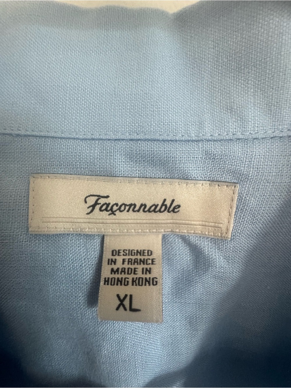 Faconnable Pale Blue Relaxed Linen-Blend Button Front Blouse - Picture 2 of 5